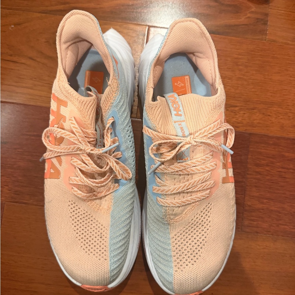 Hoka Women's Athletic Shoes in Peach and Light Blue